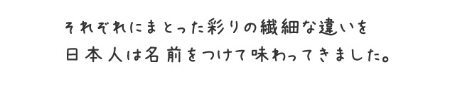 彩りの繊細な違い