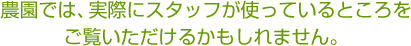 花や木だけではなく、陰で支えるたくさんの道具も、是非見にいらしてください